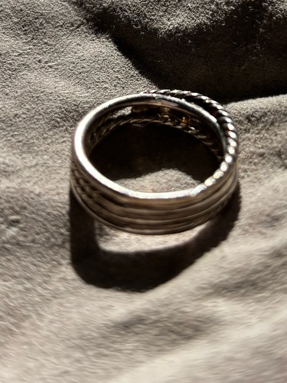 David Yurman Crossover Silver and Gold Mixed-Metal Ring Sz 5.5 - Picture 3 of 3